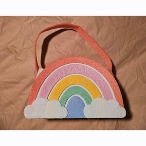 Rainbow Felt Kids Basket - NWOT